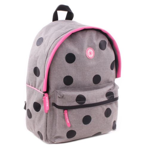 PROMOTION ! Sac à dos créateur 'Milky Kiss' gris rose (pois) - 39x29x16 cm