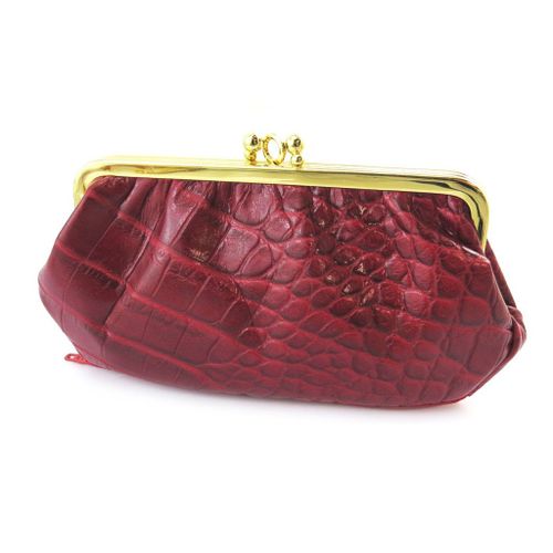PROMOTION ! Porte-monnaie Cuir 'Frandi' rouge (croco)