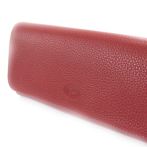 Grand porte-monnaie Cuir 'Frandi' rouge bordeaux grainé