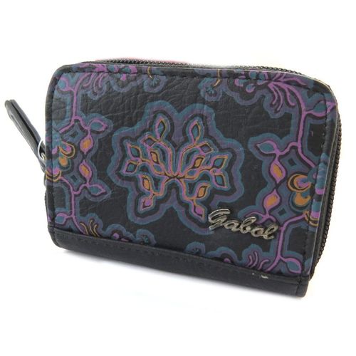 PROMOTION ! Porte-monnaie zippé 'Gabol' noir violet (11. 5x8x3 cm)