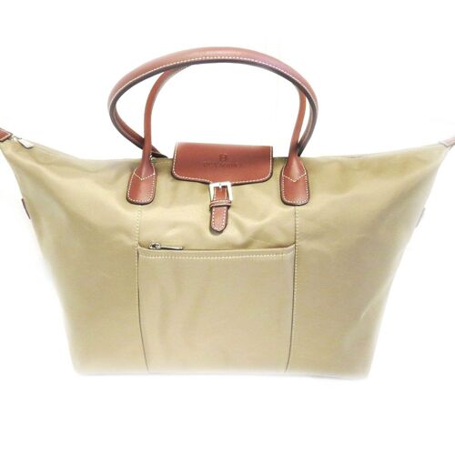 PROMOTION ! Sac de voyage 'Hexagona' beige gold (55x32x16 cm)