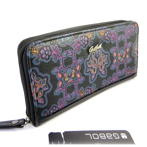 PROMOTION ! Portefeuille zippé 'Gabol' noir violet (20. 5x10. 5x3 cm)