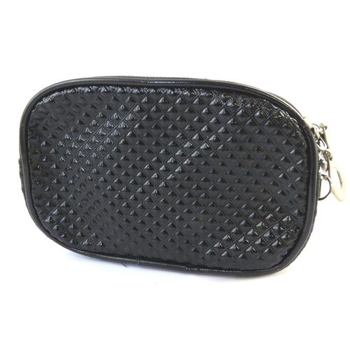 PROMOTION ! Trousse à maquillage double 'Scarlett' noir - 21x13x6 cm