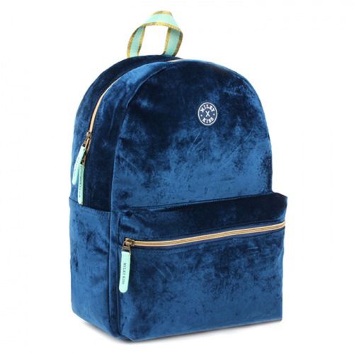 PROMOTION ! Sac à dos créateur 'Milky Kiss' bleu (velours) - 39x29x16 cm