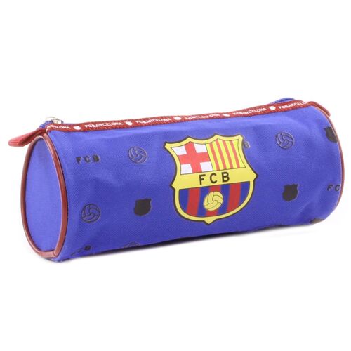 PROMOTION ! Trousse tube 'FC Barcelona' bleu rouge - 20x8 cm