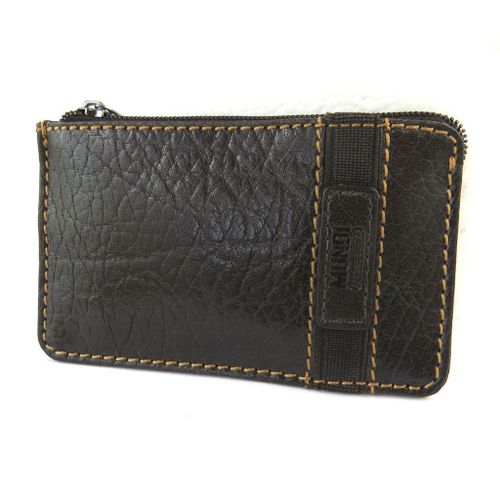 PROMOTION ! Porte-monnaie cuir 'Mundi' marron vintage - 12x7. 2 cm