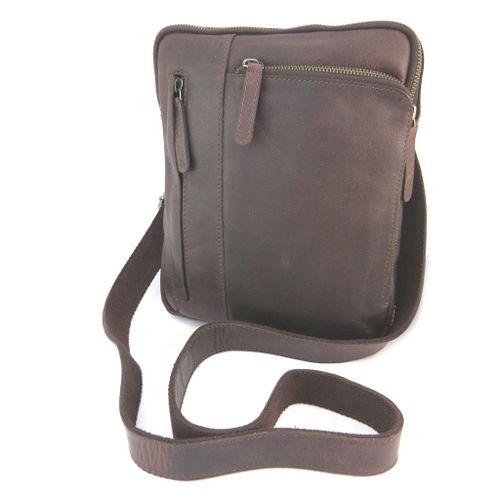 PROMOTION ! Sac cuir 'Gianni Conti' marron foncé vintage - 27x21. 5x5 cm