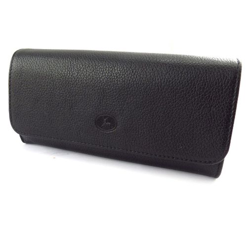 Grand porte-monnaie Cuir 'Frandi' noir grainé