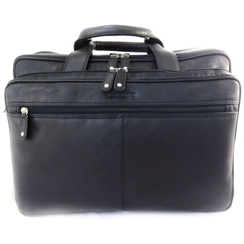 Serviette multifonctions cuir 'Vendôme' noir 15'