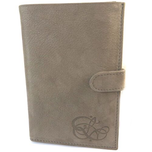 PROMOTION ! Portefeuille cuir pailleté 'Les Trésors De Lily' taupe (3 volets) - 15x10. 5x2 cm