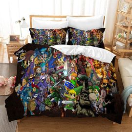 Parure De Lit 3 Pieces Pour Lit Double The Legend Of Zelda, Housse De Couette Pour Fille, Microfibre Ultra Douce Et Hypoallergénique