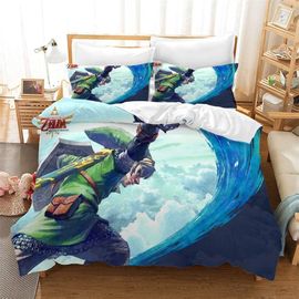 Parure De Lit 3 Pieces Pour Lit Double The Legend Of Zelda, Housse De Couette Pour Fille, Microfibre Ultra Douce Et Hypoallergénique