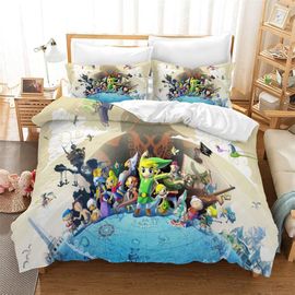 Parure De Lit 3 Pieces Pour Lit Double The Legend Of Zelda, Housse De Couette Pour Fille, Microfibre Ultra Douce Et Hypoallergénique