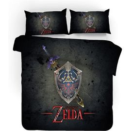 Parure De Lit King Size Eu-Vv Sans Repassage - The Legend Of Zelda - 3 Pieces - Housse De Couette Ultra Douce Et Hypoallergénique En Microfibre, Zelda