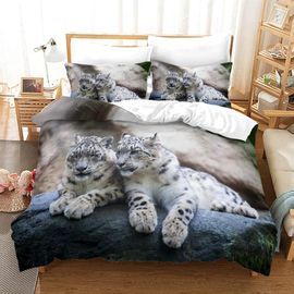 Parure De Lit Motif Tigre, Housse De Couette Imprimée En 3d Avec Taies D'oreiller, Pour Lit Double Ou King Size