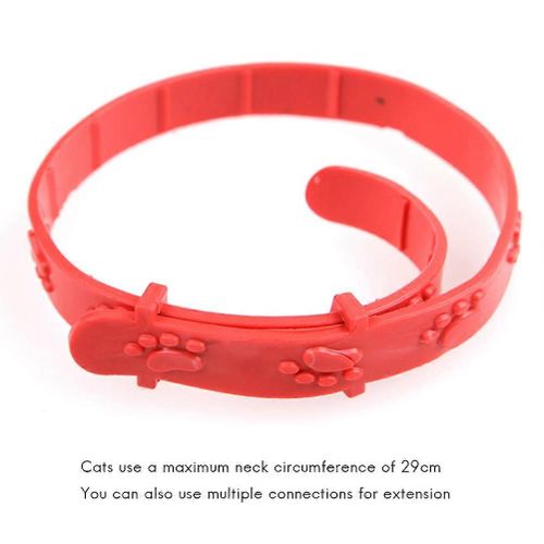 Lot De 3 Colliers Anti-Puces Et Anti-Tiques Reglables Pour Animaux De Compagnie, Rouges, Pour Chats