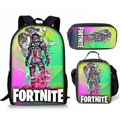 Sac a dos Fortnite grande capacite, ensemble de trois pieces, sac a dos peripherique, sac d'ecole pour etudiant, sac a bandouliere 16