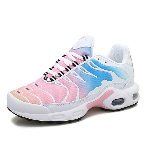 Chaussures Respirantes Pour Hommes Chaussures À Coussin D'air Chaussures De Course Hommes Sneakers Casual Mesh Shoes A18 Bleu Rose,Eur 36 (Cn36)
