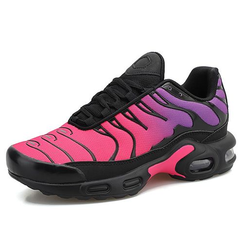 Chaussures Respirantes Pour Hommes Chaussures À Coussin D'air Chaussures De Course Hommes Sneakers Casual Mesh Shoes A18 Noir Rose Rouge,Eur 43 (Cn45)