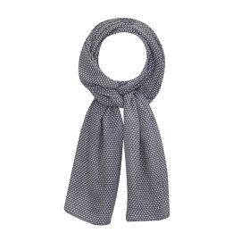 Echarpe 100% Laine Beige Vagues Bleu Navy
