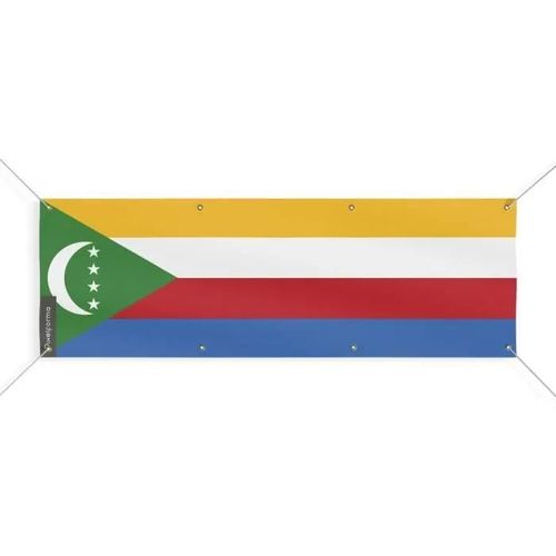 Bannière Drapeau des Comores 8 Oeillets 40x120 cm