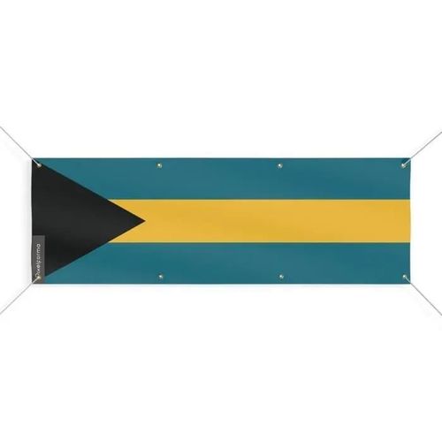 Bannière Drapeau des Bahamas 8 Oeillets 40x120 cm