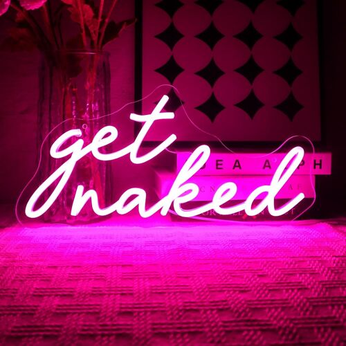 Panneau Lumineux Néon « Get Naked » \U2013 Panneau Lumineux Néon Pour Décoration Murale \U2013 Applique Murale Led Usb Pour Chambre À Coucher, Maison, Salle De Bain, Bar,Magasin, Club, Magasin, Pub,