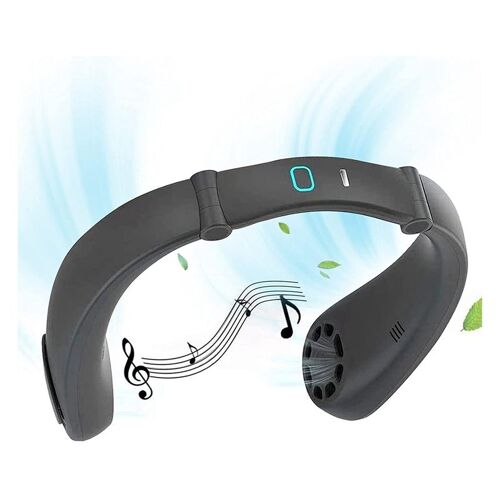 Ventilateur Suspendu Au Cou, Haut Parleur Bluetooth, Machine Tout En Un, Lecteur De Charge Usb, Ventilateur De Musique De Sport, Conception D'Écouteur 9109-May14A33277