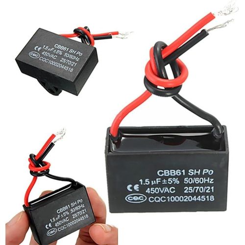 Lot de 2 ventilateurs de plafond CBB61 450 V 1,5 uF