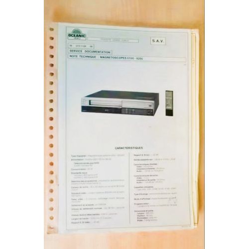 Note technique magnétoscope Oceanic 6110 - 6200 (65 pages)