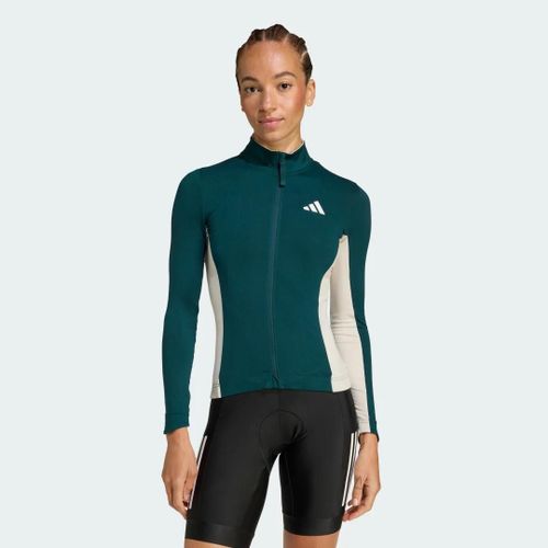 Maillot De Cyclisme À Manches Longues Tempo 3bandes Adidas - Green / Alumina - M