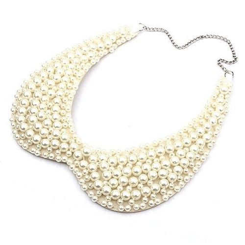Collier Perles Faux Col Claudine Classique Ultra Chic & Classique Rétro Vintage