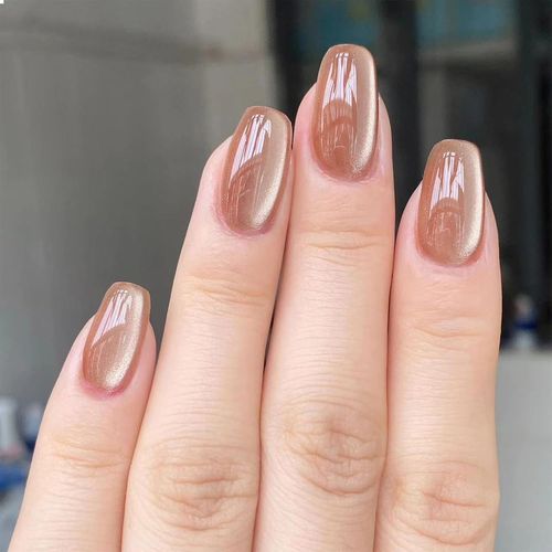 Ensemble De Faux Ongles Cat-Eye - 24 Ongles Fausse Gel Acrylique Doux De Luavec Colle Pour Ongles, Ensemble D'ongles Faux 
