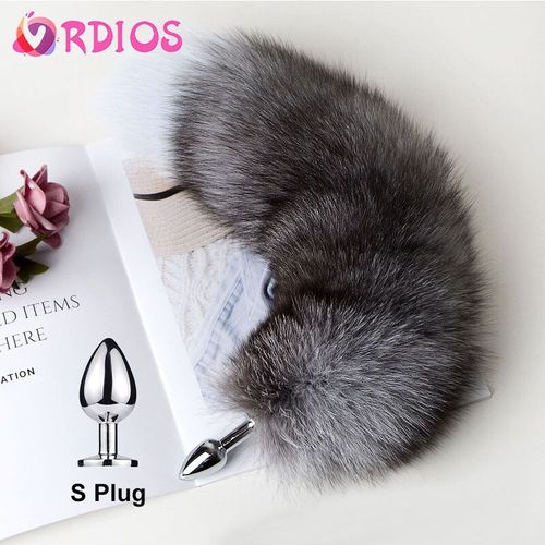 Jouet Sexuel En Vraie Fourrure De Renard,Accessoire Anal Amovible,En Métal Et Matière Douce Et Soyeuse,Jeu D'adultes,Bdsm,Pour Femmes Et Pour Couple,Boutique Érotique - Type S Plug Tail #A