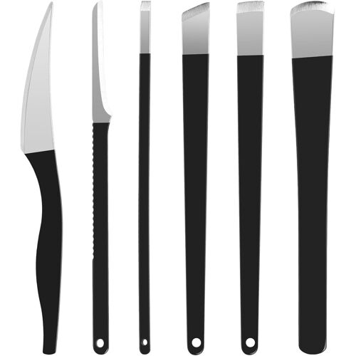 6 Pièces Couteau De Pédicure Kit Avec Case, Kits De Couteaux De Pédicure Outils, Couteau De Pédicure Kit Pour Pieds Noir, Dur Coupe Cors Pour Clous Pour Pieds