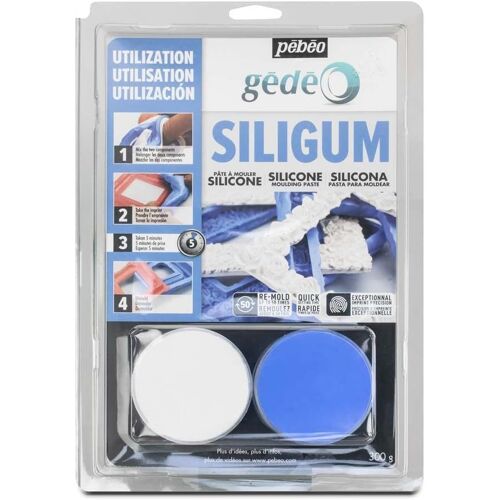 Siligum 300 G Special Mould Creation Siligum Paste - Silicone Moulding Paste Small Dimensions & Flat Decorations - Silicone For Moulding Very Fast Setting - 300 G Blue