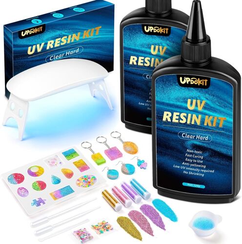 Uv Resin 240g Clear Uv Resin With Upgraded Uv Lamp For Casting And Coating Jewelry Making Earrings Necklace Bracelet Nail Art Accessories Hobbies
