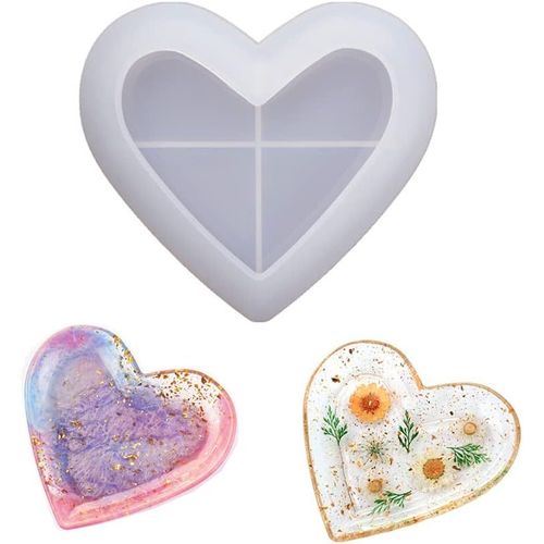 Epoxy Resin Molding, Heart Mould, Heart Candle Mould, Heart-Shaped Mould, Silicone Mould For Resin, Epoxy Resin Mould Tray, Diy Epoxy Mould For Heart Plate