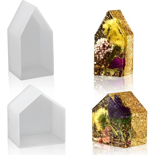 2 Pieces Resin Epoxy Mould, Resin Mould, Silicone Epoxy Resin Mould, Resin Molds Kit, Large Diy Resin Moulds For Diy Resin Art, Crystal Gift, Silicone Resin Mould