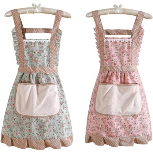 Tianyi-Lot De 2 Tabliers À Fleurs, Tabliers À Imprimé Floral, Tabliers De Nettoyage Pour Femme, Tabliers À Grandes Poches, Tabliers De Barbecue, Tabliers De Cuisine, Tabliers De Jardin