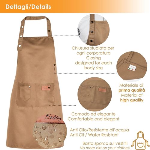Kalanka-Tablier De Cuisine Pour Homme Et Femme Avec Poches - Convient À Grande Taille - Résiste À L'eau