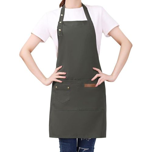 TIANYI-Tablier Toile de Coton Pour Les Cuisiniers à Domicile Chefs Baristas Bavoir Tabliers Barbecue Cuisson