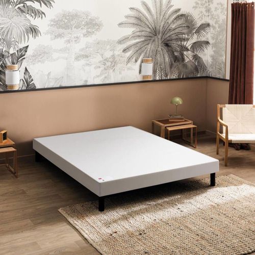Sommier Tapissier 14 Cm Avec Pieds Noir 17 Cm 160 X 200 Cm