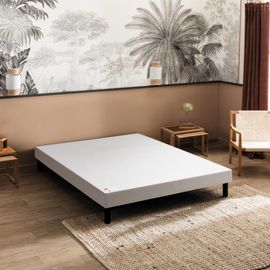 Sommier Tapissier 14 Cm Avec Pieds Noir 17 Cm 140 X 200 Cm