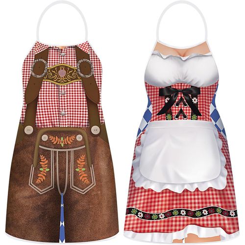 KJAKL-Oktoberfest Tablier de Cuisine pour Hommes et Femmes, Tablier Fantaisie Bavarois, Créatif Tablier de Barbecue, Reglable Tabliers de Oktoberfest pour Cuisine