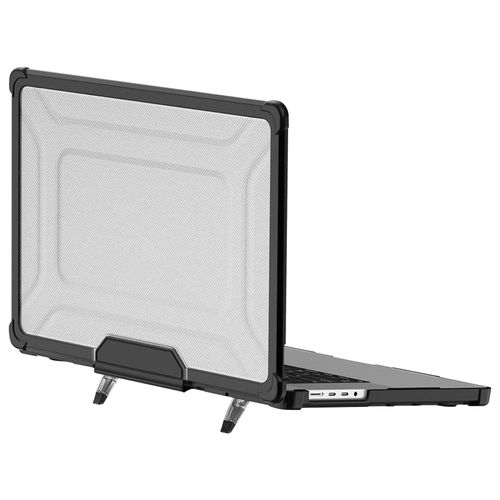 Coque pour MacBook Pro 16' Protection Antichoc Rigide avec Support Pliable Noir