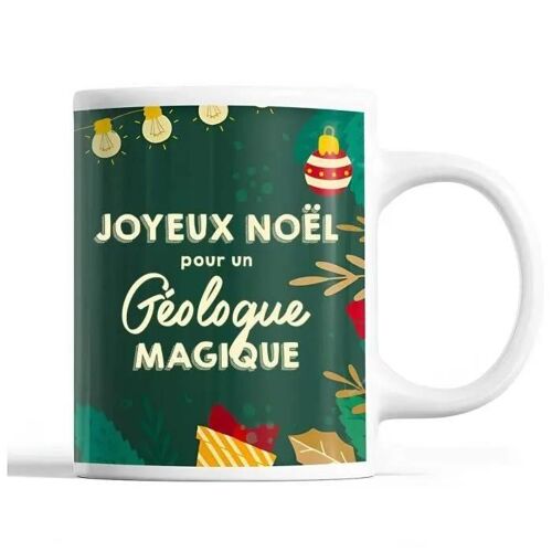 Tasse Noël Géologue Homme Vert | Mug Prénom Idée Cadeau Secret Santa