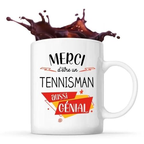 Mug Merci Tennisman Génial | Tasse Idée Cadeau Collègue Travail Retraite
