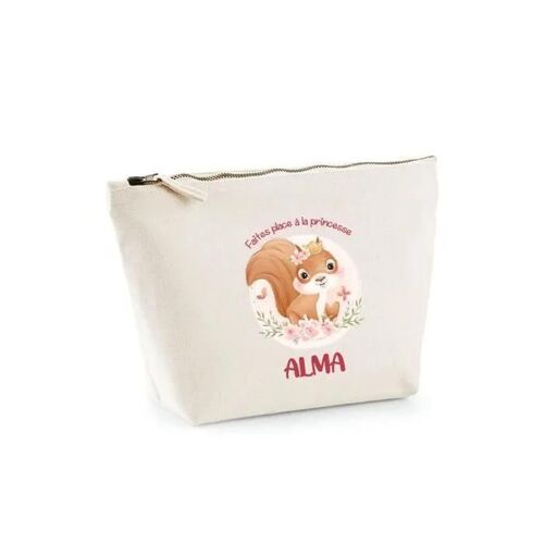 Pochette - Alma - Princesse écureuil - Coton - Pour fille - Idéale pour maquillage