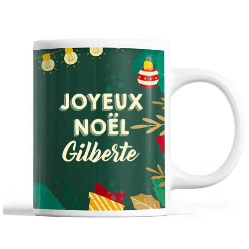 Mug - Gilberte - Noël - Céramique - Imprimé - 325 Ml - Vert